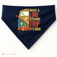 What A Long Strange Trip ItS Been 70s Hippie Camping Lover USA-Made Doggie Bandana thumb 0