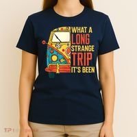 What A Long Strange Trip ItS Been 70s Hippie Camping Lover T-Shirt thumb 4