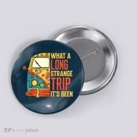 What A Long Strange Trip ItS Been 70s Hippie Camping Lover Button thumb 0