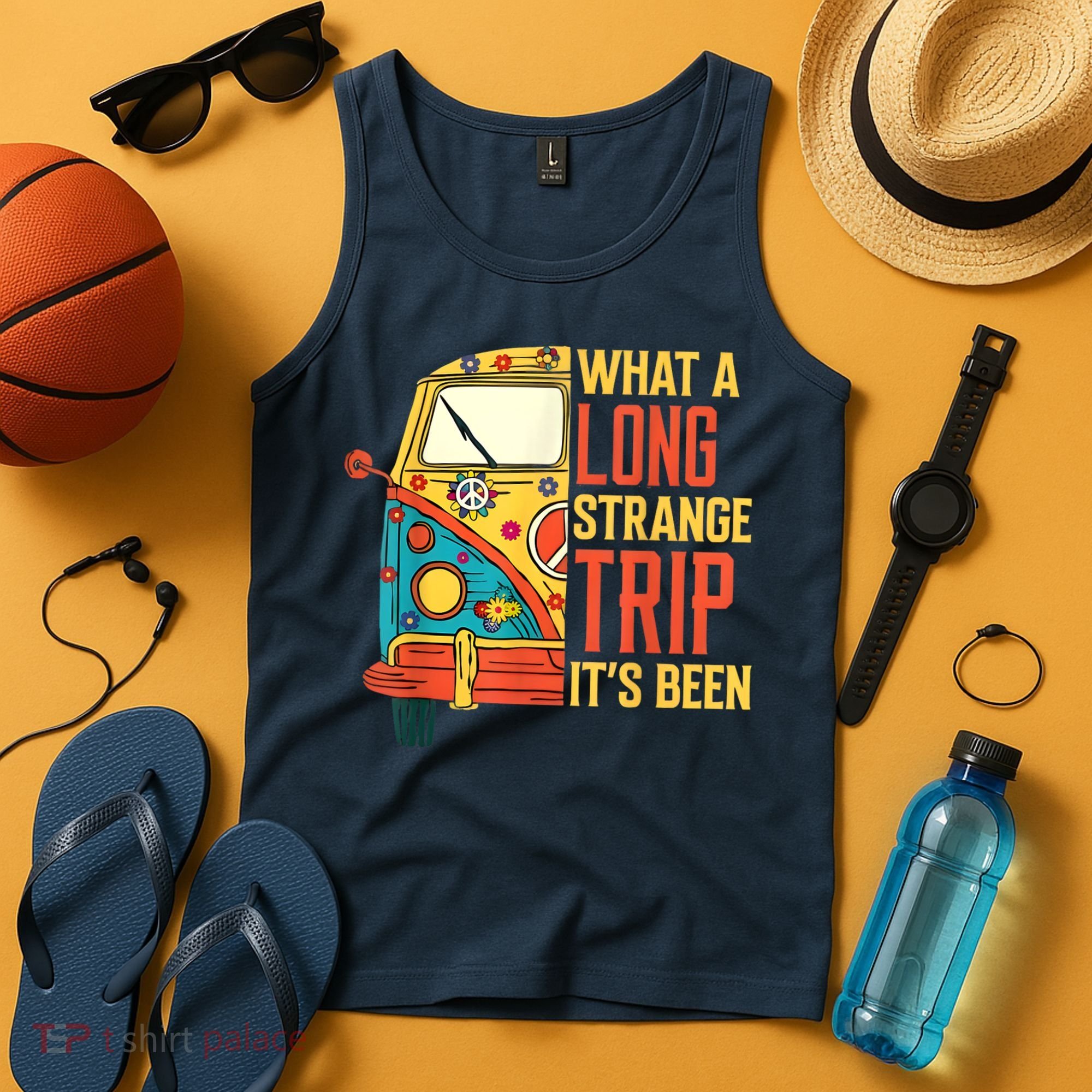 What A Long Strange Trip ItS Been 70s Hippie Camping Lover Tank Top