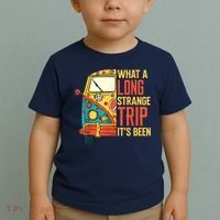 What A Long Strange Trip ItS Been 70s Hippie Camping Lover Toddler T-Shirt thumb 2