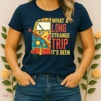 What A Long Strange Trip ItS Been 70s Hippie Camping Lover Women's T-Shirt thumb 2