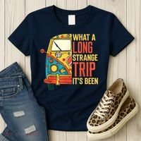 What A Long Strange Trip ItS Been 70s Hippie Camping Lover Women's T-Shirt thumb 3