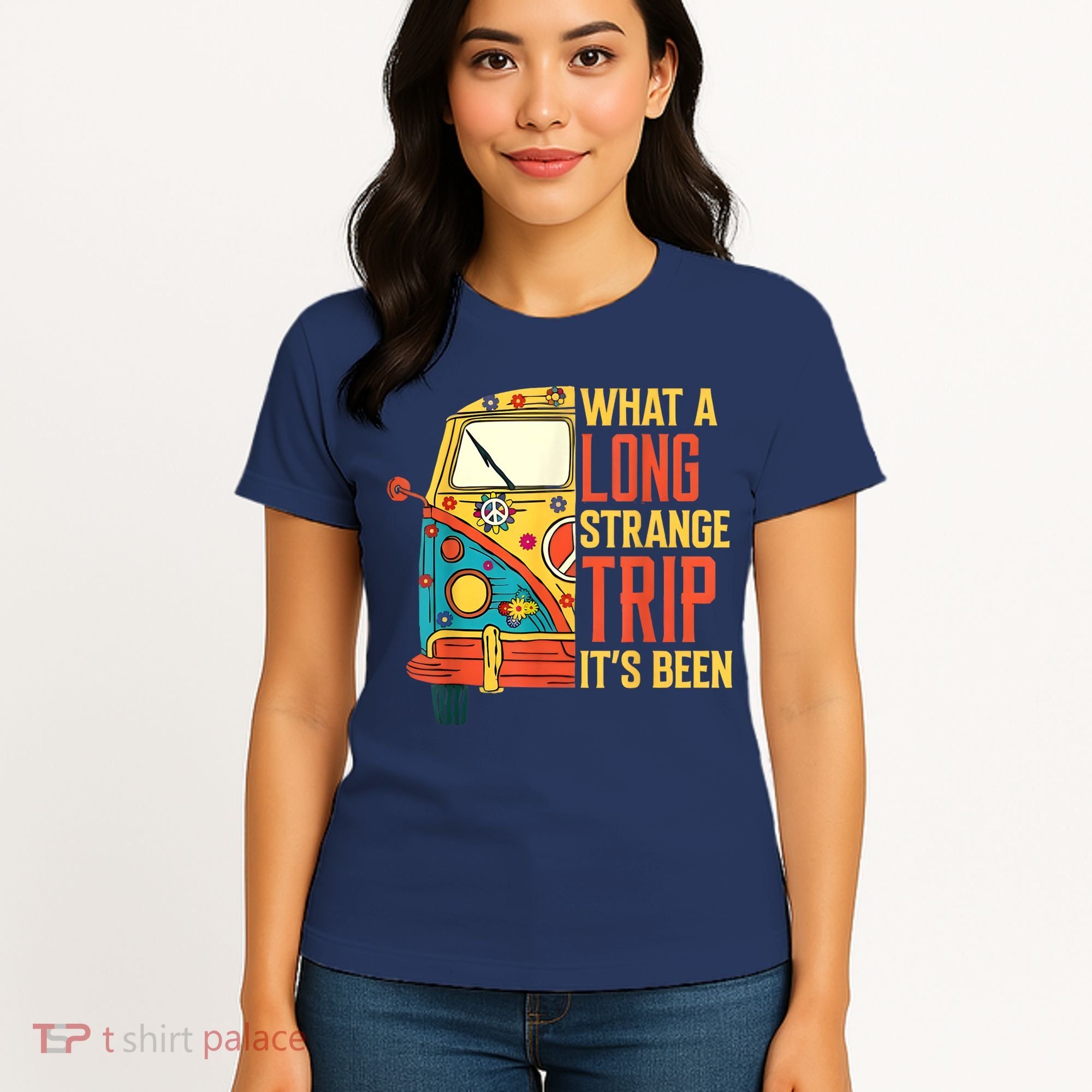 What A Long Strange Trip ItS Been 70s Hippie Camping Lover Women's T-Shirt