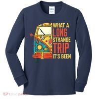 What A Long Strange Trip ItS Been 70s Hippie Camping Lover Kids Long Sleeve Shirt thumb 0