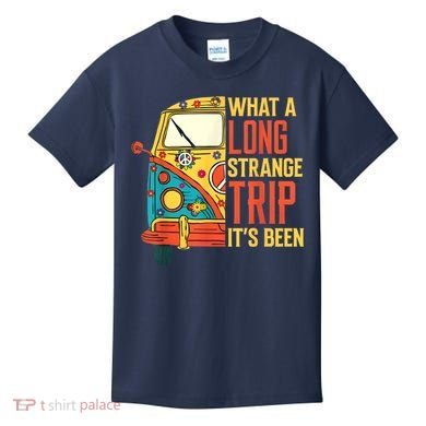 What A Long Strange Trip ItS Been 70s Hippie Camping Lover Kids T-Shirt