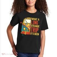 What A Long Strange Trip ItS Been 70s Hippie Camping Lover Kids T-Shirt thumb 2