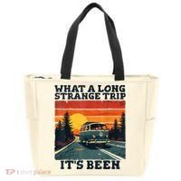 What A Long Strange Trip ItS Been 70s Hippie Camping Lover Tote Bag thumb 0