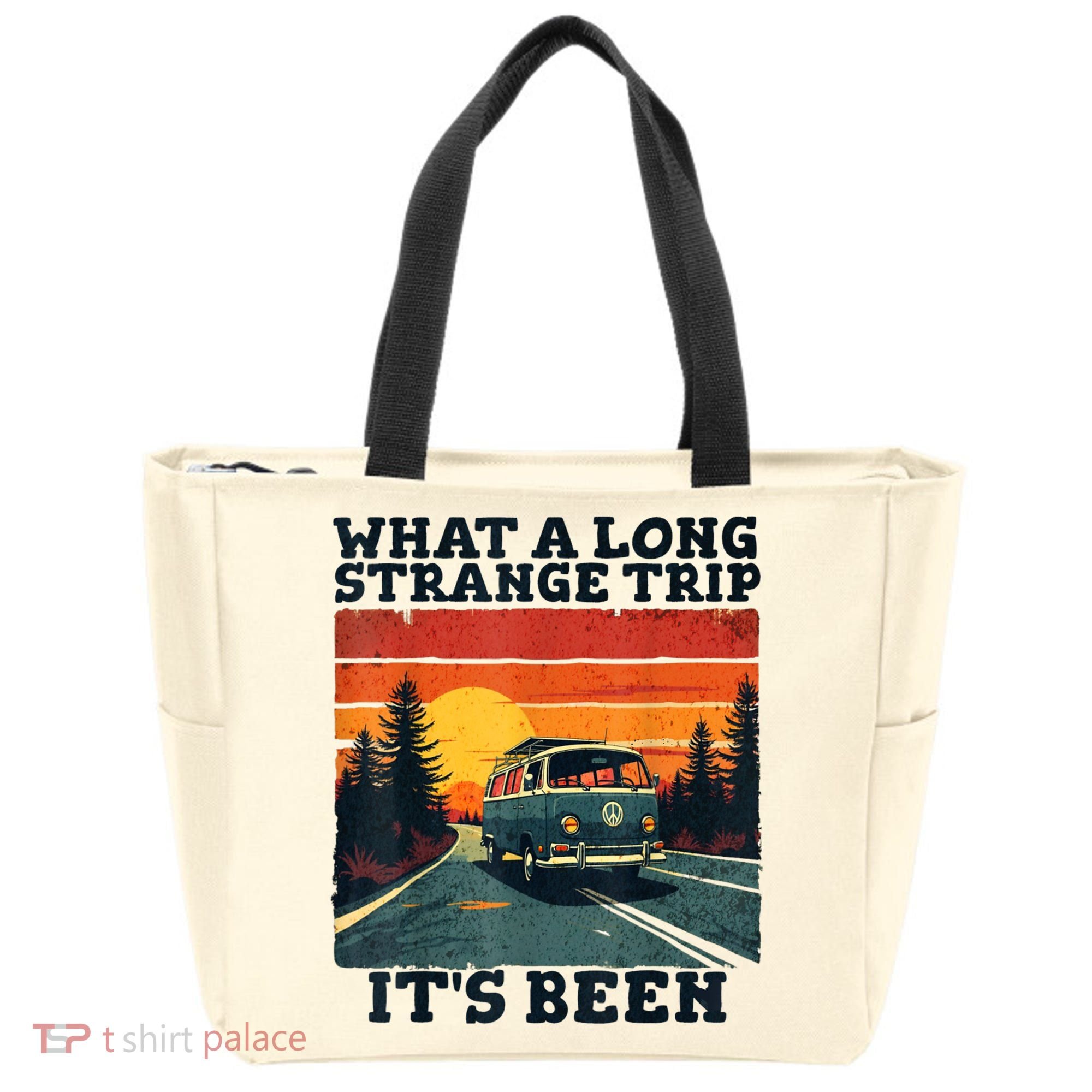 What A Long Strange Trip ItS Been 70s Hippie Camping Lover Tote Bag