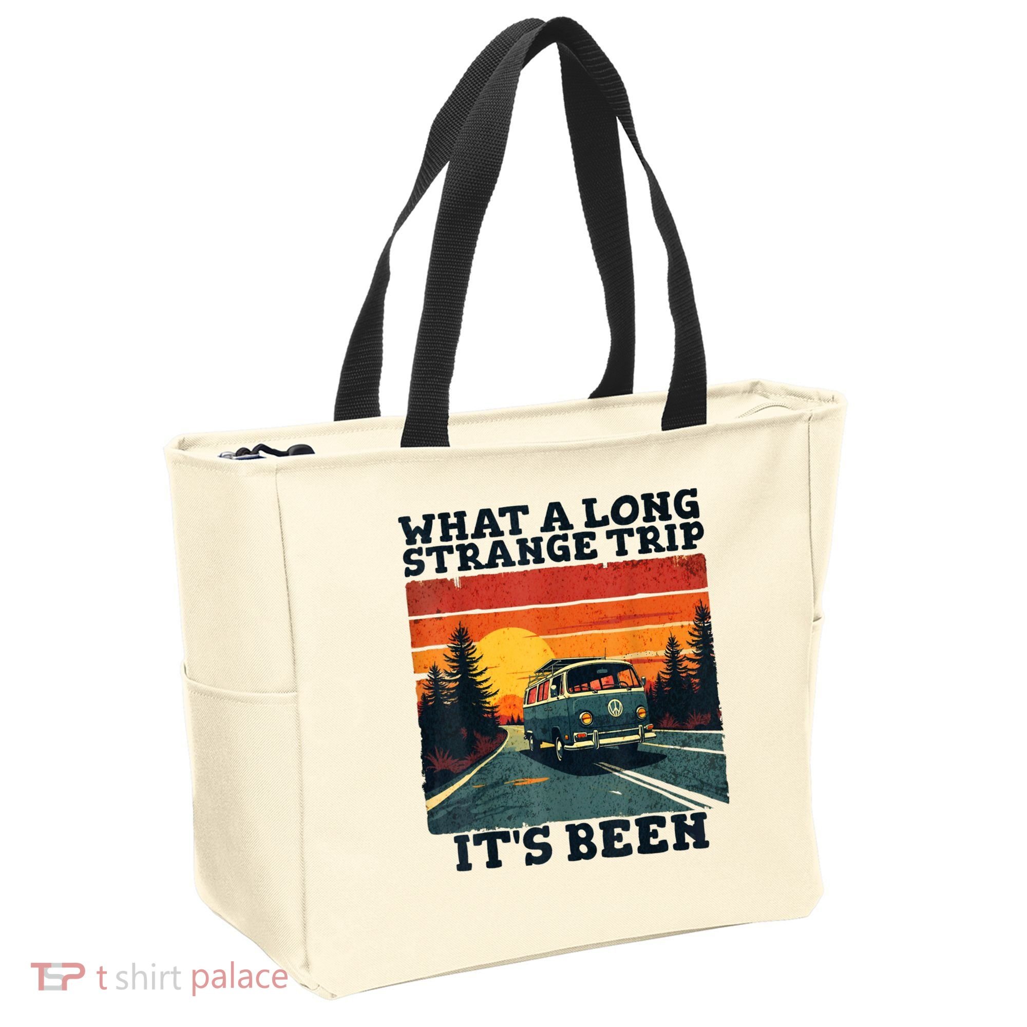 What A Long Strange Trip ItS Been 70s Hippie Camping Lover Tote Bag