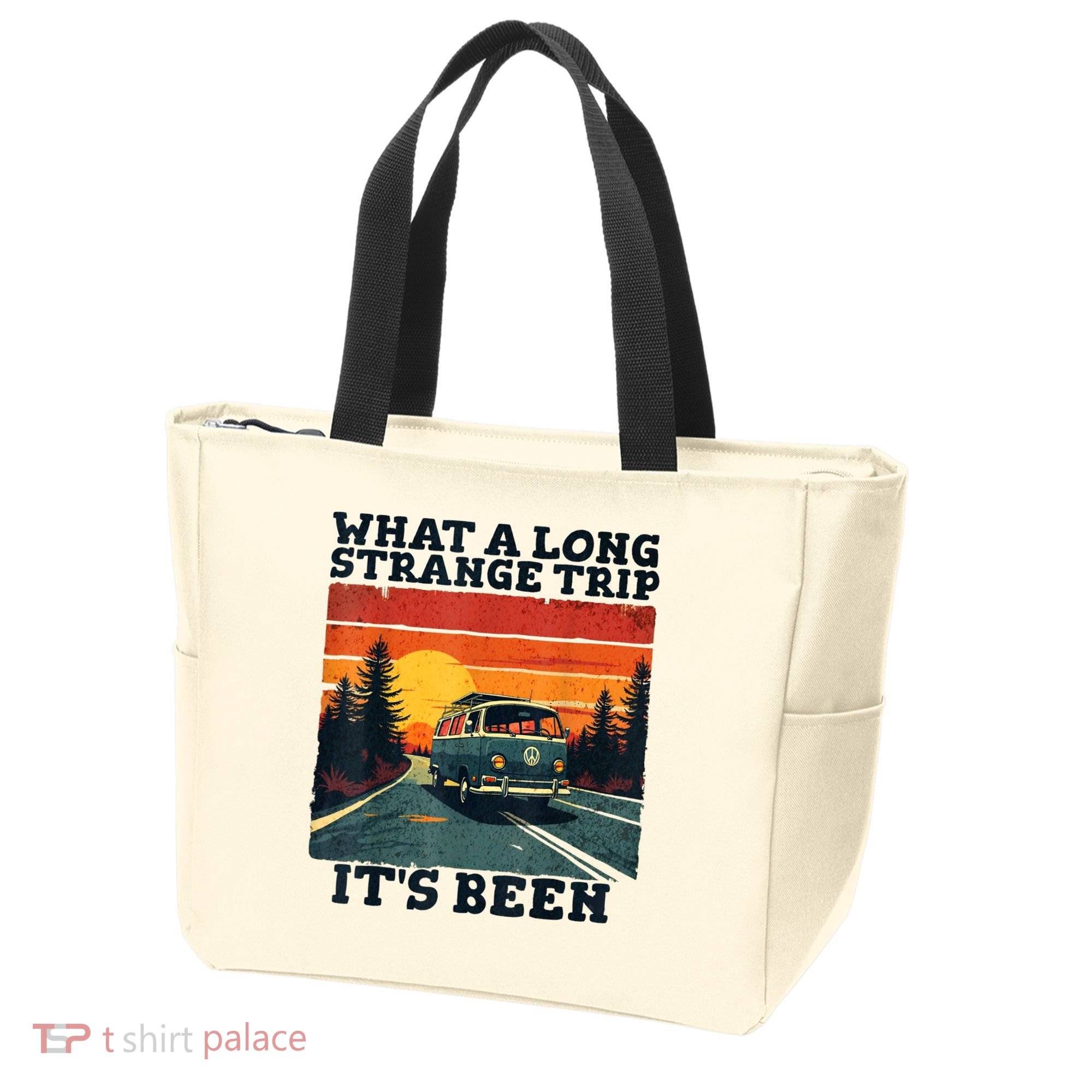 What A Long Strange Trip ItS Been 70s Hippie Camping Lover Tote Bag