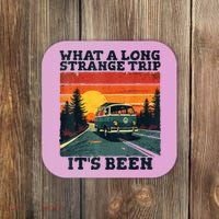 What A Long Strange Trip ItS Been 70s Hippie Camping Lover Coaster thumb 0
