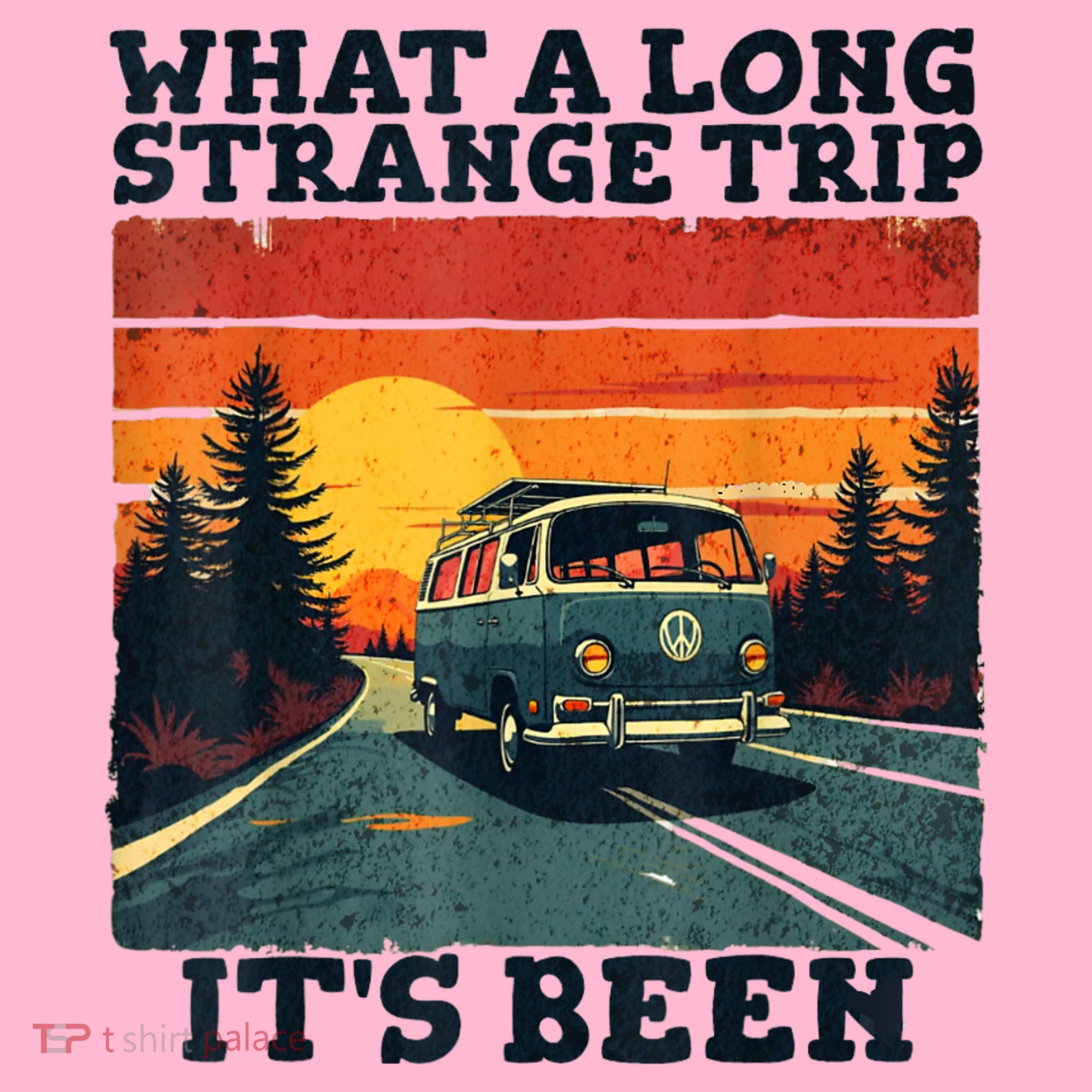 What A Long Strange Trip ItS Been 70s Hippie Camping Lover Coaster