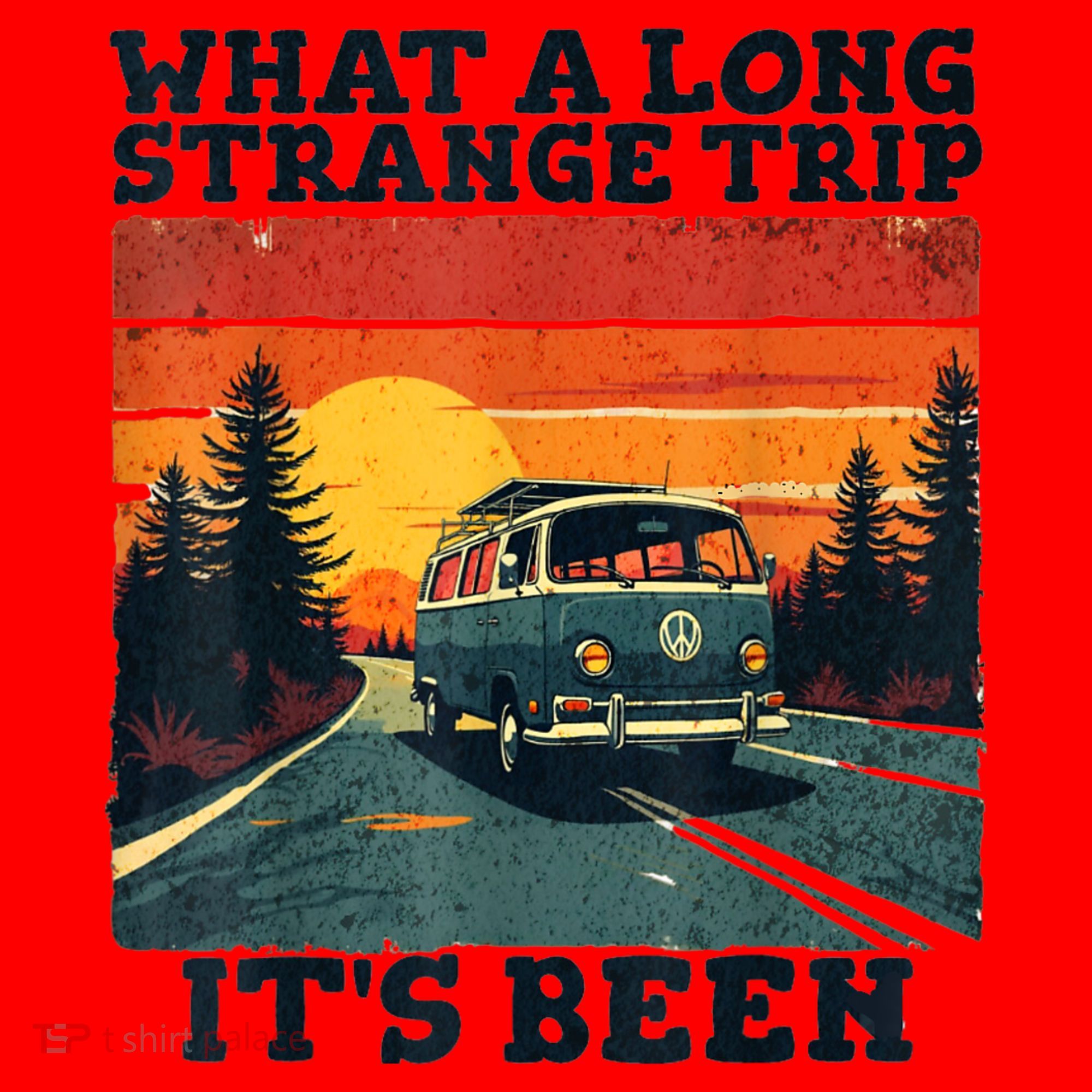 What A Long Strange Trip ItS Been 70s Hippie Camping Lover Santa Hat