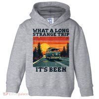 What A Long Strange Trip ItS Been 70s Hippie Camping Lover Toddler Hoodie thumb 0