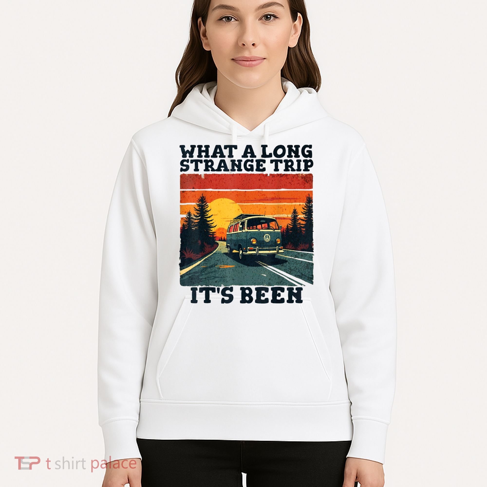 What A Long Strange Trip ItS Been 70s Hippie Camping Lover Hoodie