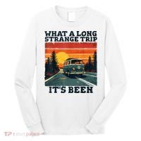 What A Long Strange Trip ItS Been 70s Hippie Camping Lover Long Sleeve Shirt thumb 0