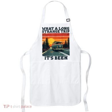 What A Long Strange Trip ItS Been 70s Hippie Camping Lover Apron