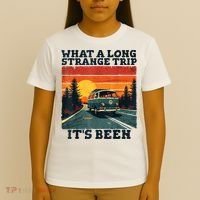 What A Long Strange Trip ItS Been 70s Hippie Camping Lover T-Shirt thumb 4