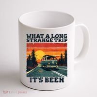 What A Long Strange Trip ItS Been 70s Hippie Camping Lover Coffee Mug thumb 1
