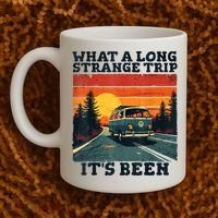 What A Long Strange Trip ItS Been 70s Hippie Camping Lover Coffee Mug thumb 2