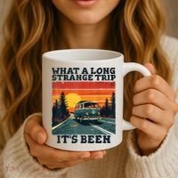 What A Long Strange Trip ItS Been 70s Hippie Camping Lover Coffee Mug thumb 3