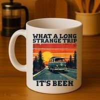 What A Long Strange Trip ItS Been 70s Hippie Camping Lover Coffee Mug thumb 4