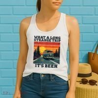 What A Long Strange Trip ItS Been 70s Hippie Camping Lover Women's Tank Top thumb 2