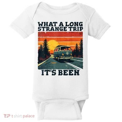 What A Long Strange Trip ItS Been 70s Hippie Camping Lover Baby Bodysuit