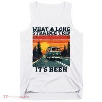 What A Long Strange Trip ItS Been 70s Hippie Camping Lover Tank Top thumb 0