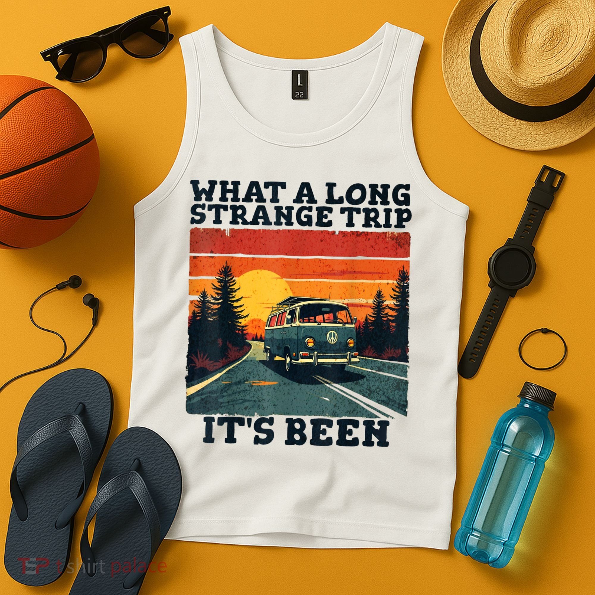 What A Long Strange Trip ItS Been 70s Hippie Camping Lover Tank Top