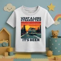 What A Long Strange Trip ItS Been 70s Hippie Camping Lover Toddler T-Shirt thumb 3