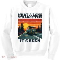 What A Long Strange Trip ItS Been 70s Hippie Camping Lover Kids Sweatshirt thumb 0