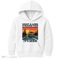 What A Long Strange Trip ItS Been 70s Hippie Camping Lover Kids Hoodie thumb 0