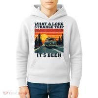 What A Long Strange Trip ItS Been 70s Hippie Camping Lover Kids Hoodie thumb 4