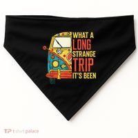 What A Long Strange Trip ItS Been 70s Hippie Camping Lover USA-Made Doggie Bandana thumb 0
