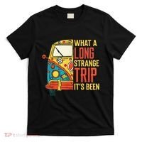 What A Long Strange Trip ItS Been 70s Hippie Camping Lover T-Shirt thumb 0