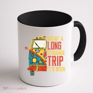 What A Long Strange Trip ItS Been 70s Hippie Camping Lover Coffee Mug back