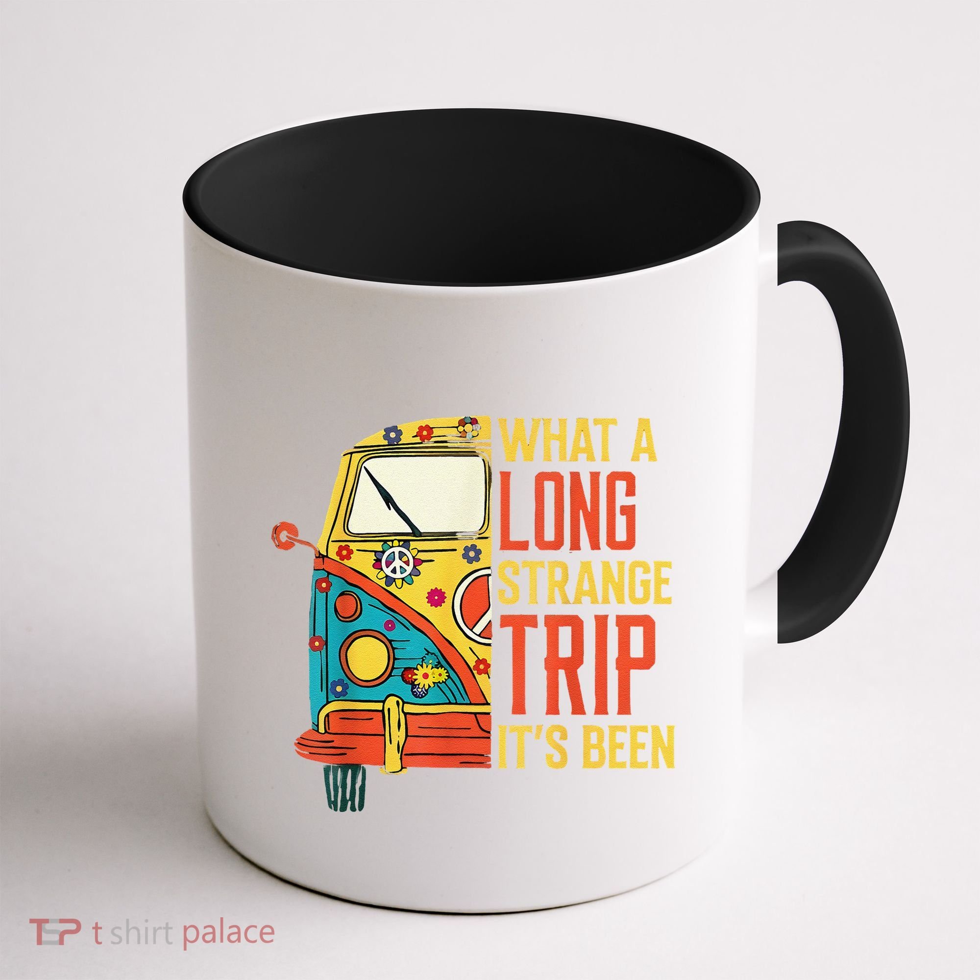 What A Long Strange Trip ItS Been 70s Hippie Camping Lover Coffee Mug