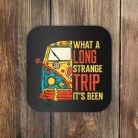 What A Long Strange Trip ItS Been 70s Hippie Camping Lover Coaster thumb 0