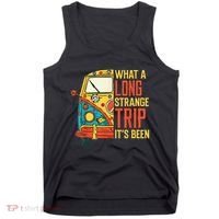 What A Long Strange Trip ItS Been 70s Hippie Camping Lover Tank Top thumb 0