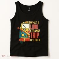 What A Long Strange Trip ItS Been 70s Hippie Camping Lover Tank Top thumb 2