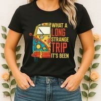 What A Long Strange Trip ItS Been 70s Hippie Camping Lover Women's T-Shirt thumb 2