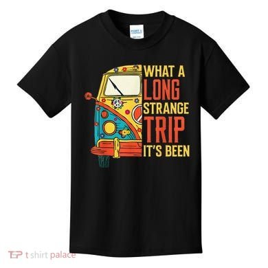What A Long Strange Trip ItS Been 70s Hippie Camping Lover Kids T-Shirt