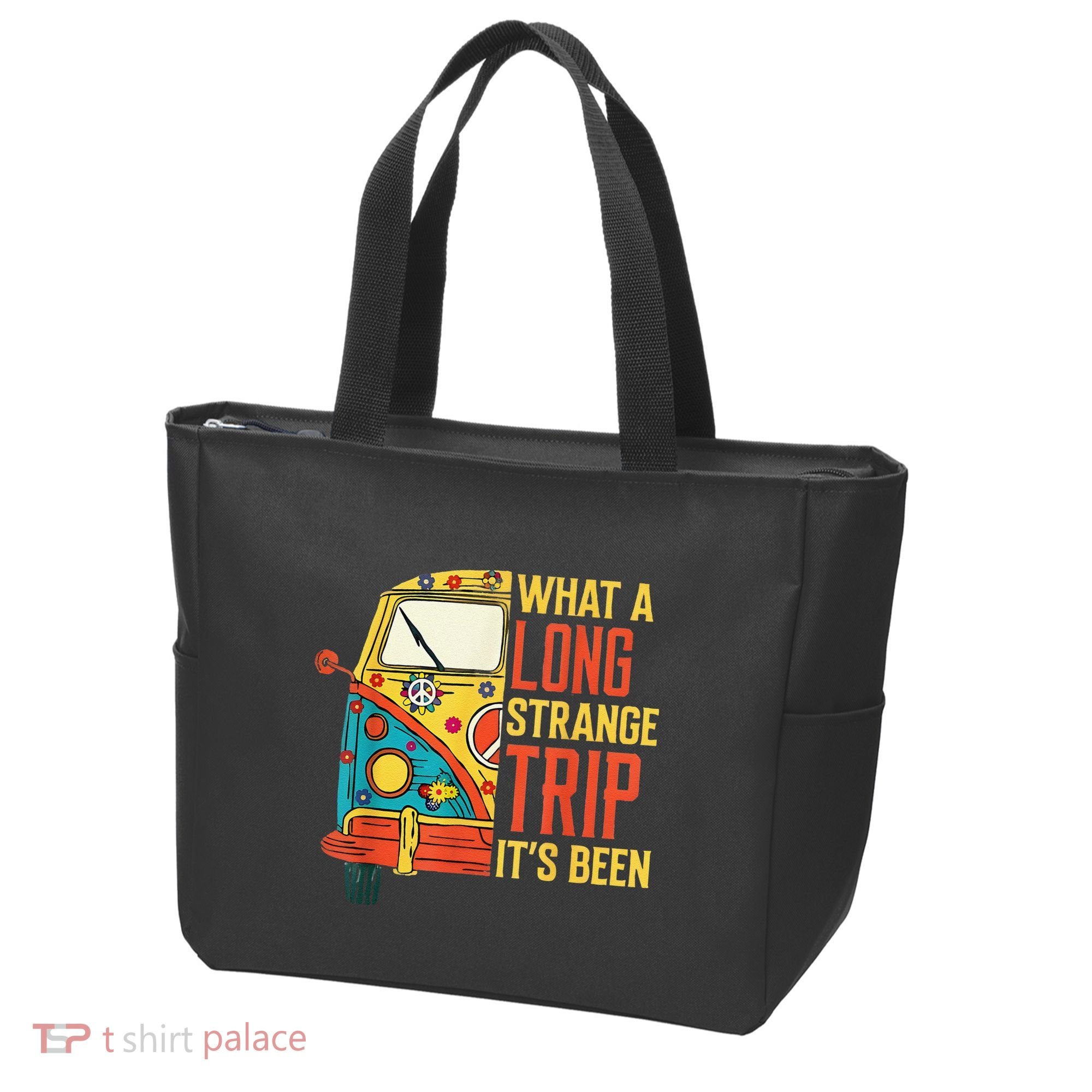 What A Long Strange Trip ItS Been 70s Hippie Camping Lover Tote Bag