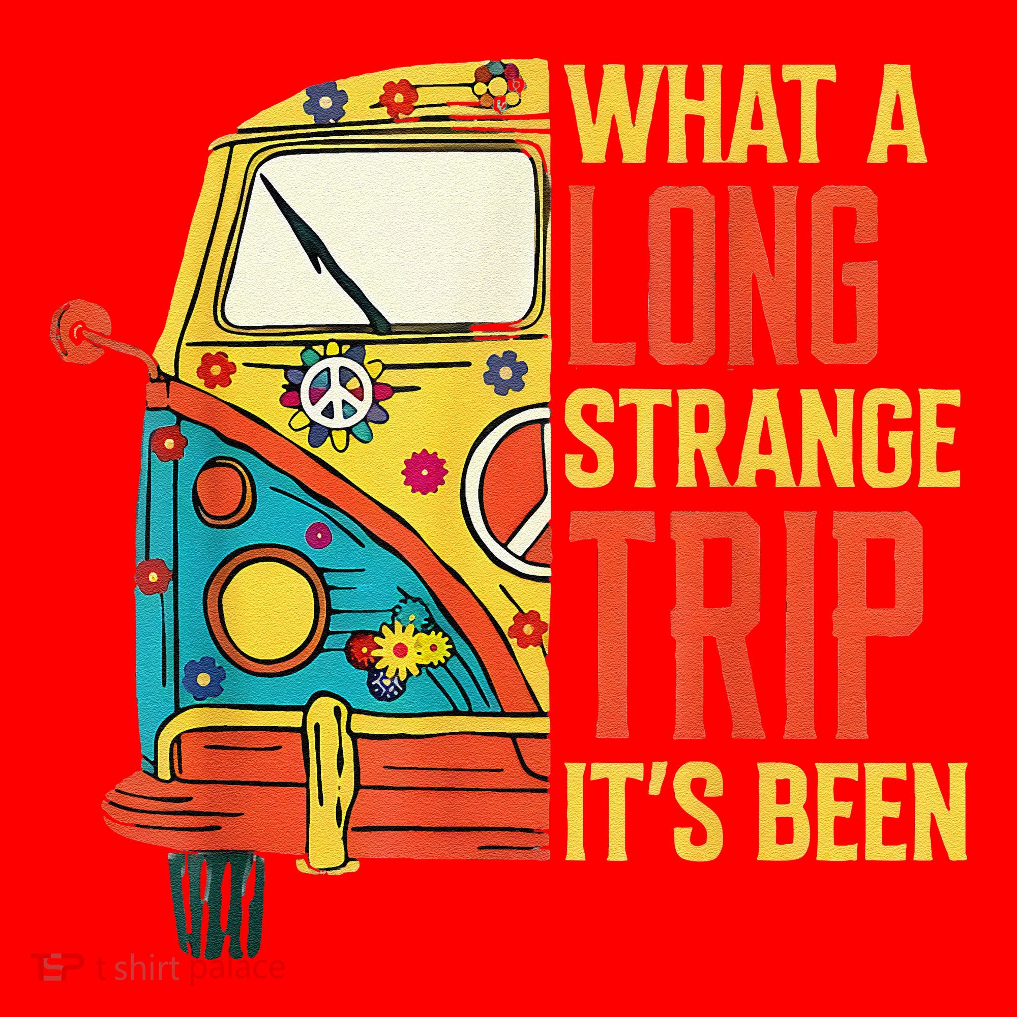 What A Long Strange Trip ItS Been 70s Hippie Camping Lover Santa Hat