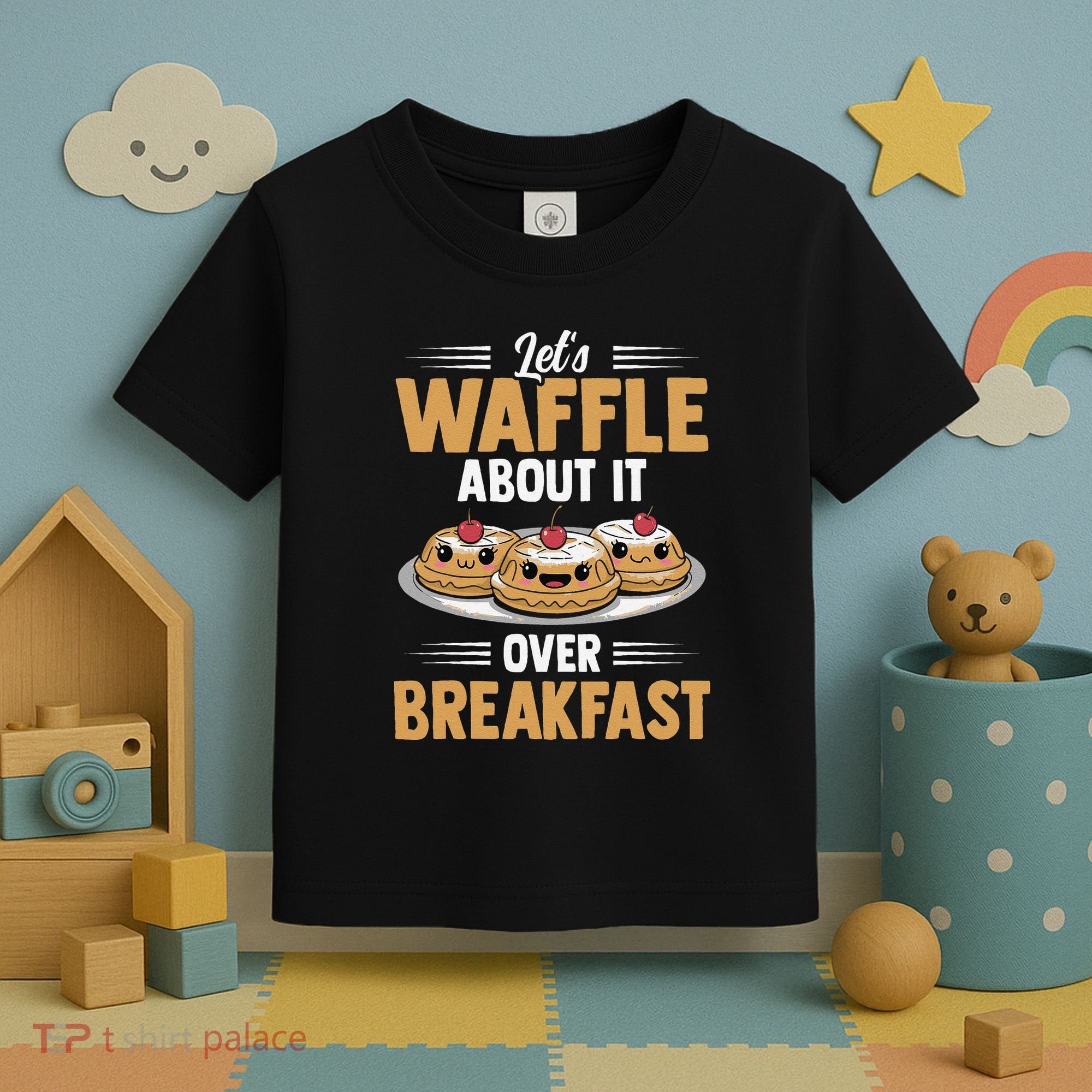 Waffles Apparel LetS Waffle About It Over Breakfast Toddler T-Shirt