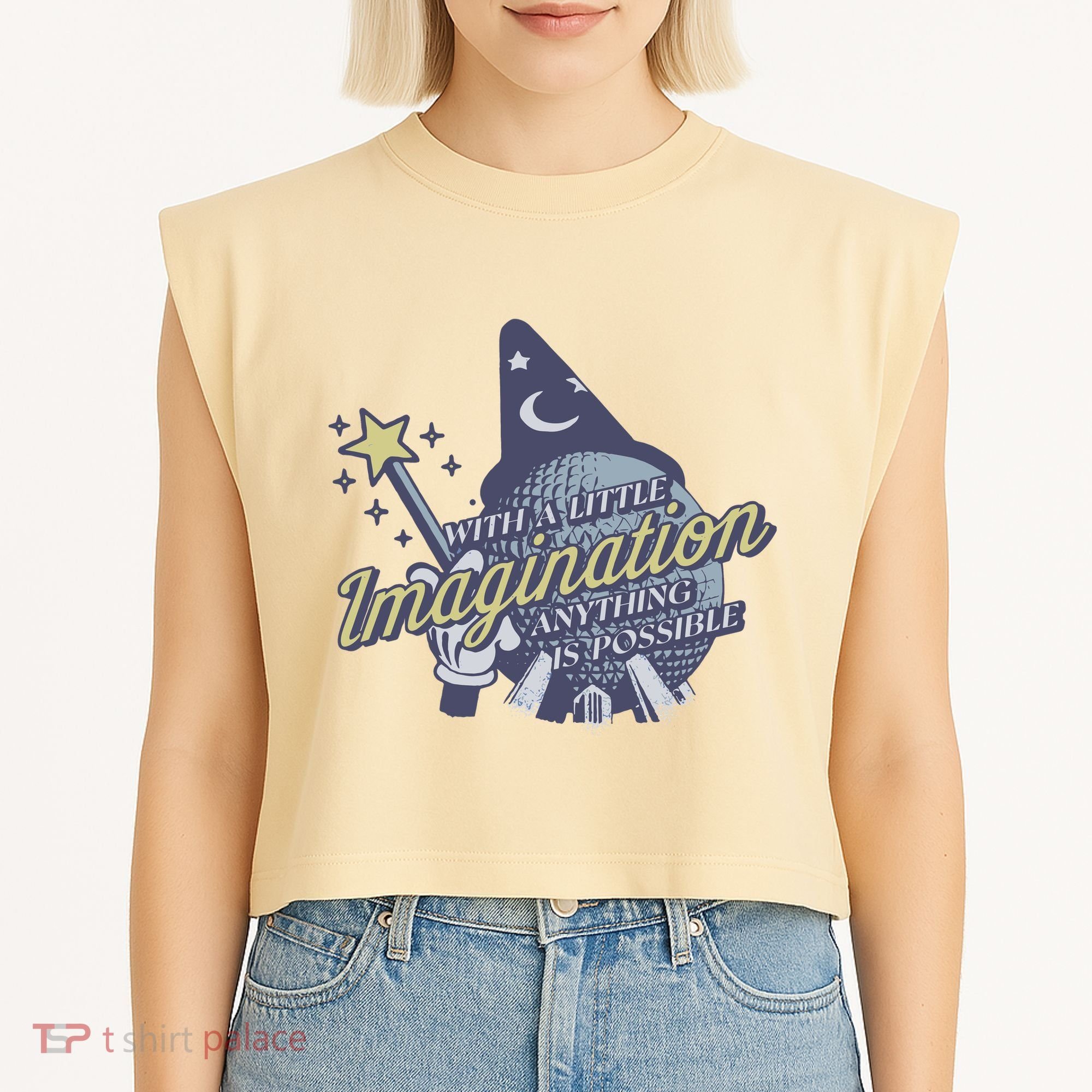 With A Little Imagination Garment-Dyed Women's Muscle Tee