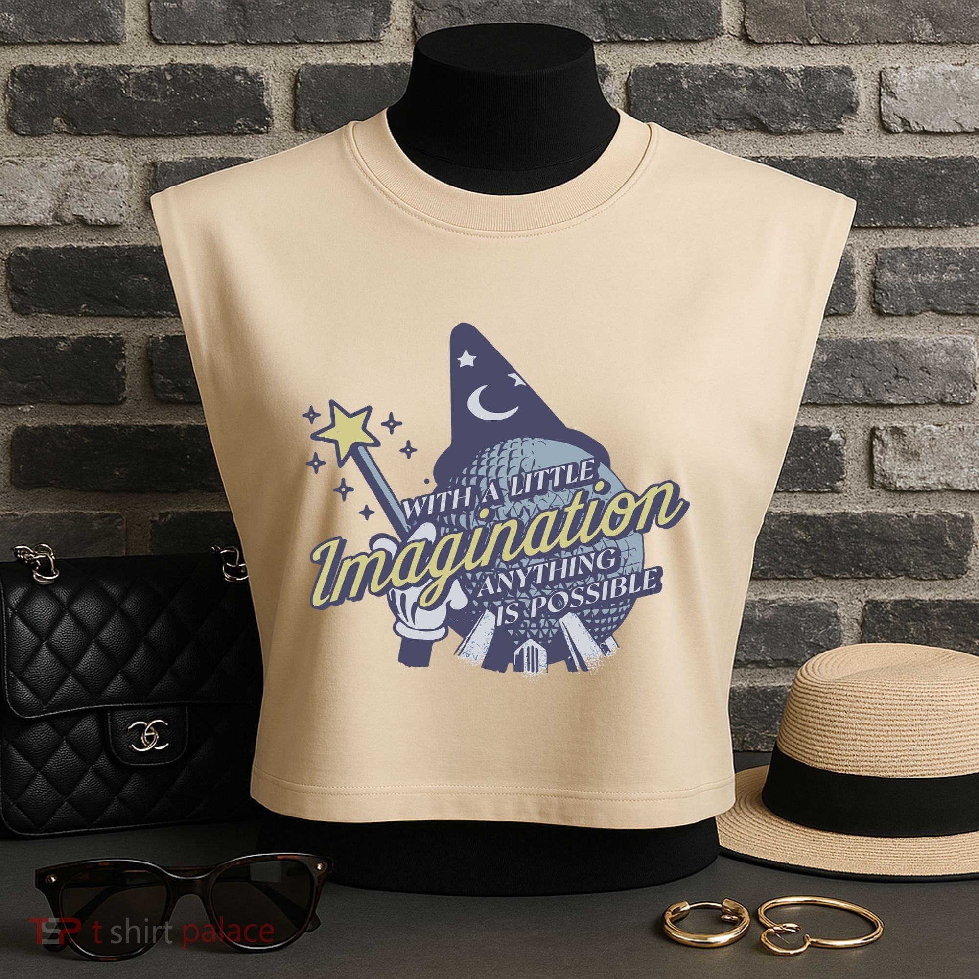 With A Little Imagination Garment-Dyed Women's Muscle Tee
