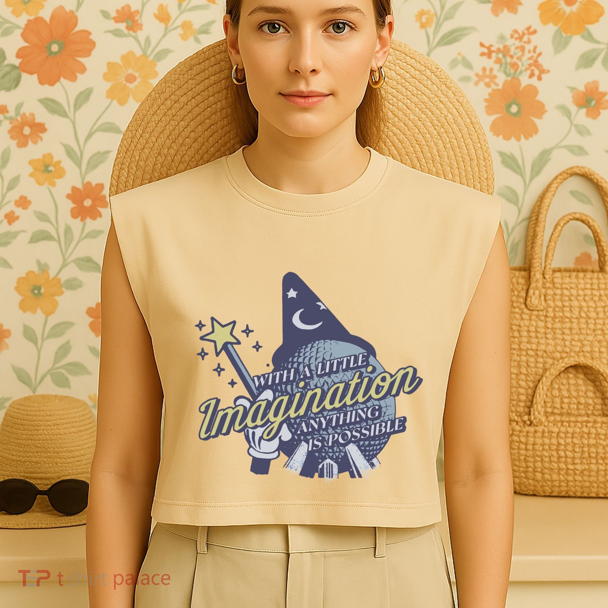 With A Little Imagination Garment-Dyed Women's Muscle Tee